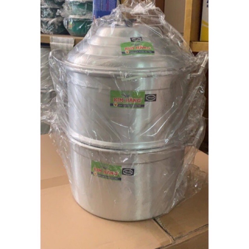 Chỏ xôi nhôm+ vỉ hấp KIM HẰNG chính hãng size 34cm 36cm