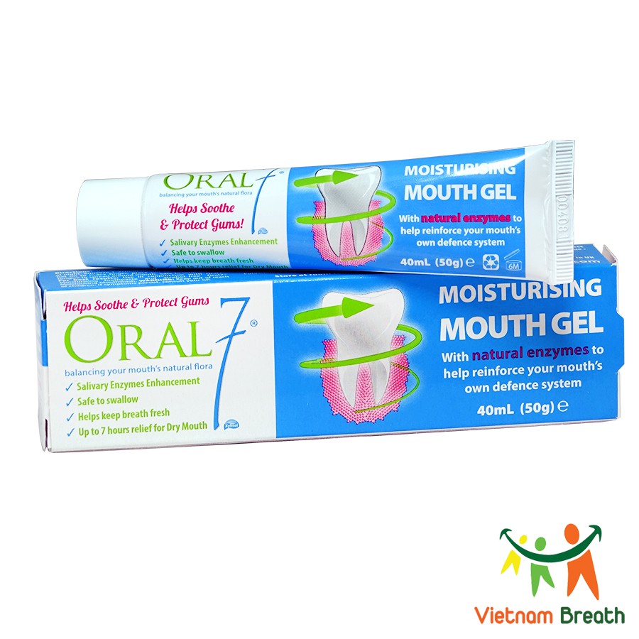 Gel bôi giữ ẩm miệng Oral7 Moisturising 40ml nhập khẩu từ Anh Quốc - Tặng 01 hộp tăm chỉ nha khoa Oraltana 50 cây