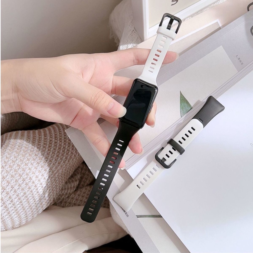 Phù Hợp Dây Đeo Silicon Hai Màu Cho Đồng Hồ Thông Minh Huawei band 6 / Huawei band 7 / Honor band 6