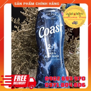Sữa tắm gội nam 2 in 1 coast mỹ 532ml hàng mỹ