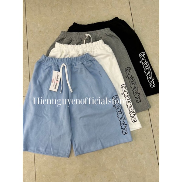Quần Short Phối Chữ Supermoing Unisex [FREESHIP]Short Đùi from to rộng 4 màu  cạp chun kiểu dáng thể thao