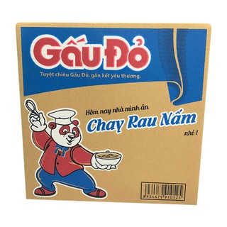 Thùng 30 gói mì Gấu Đỏ chay rau nấm 64g