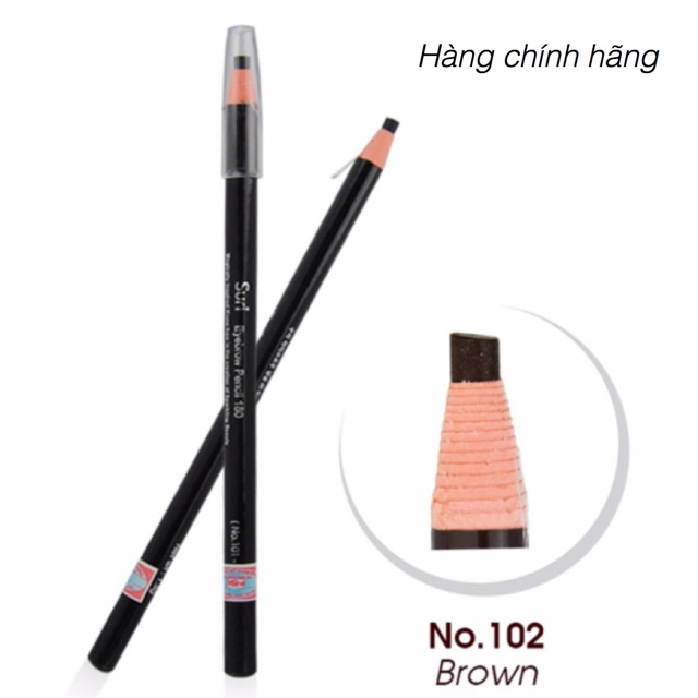 [REVIEW MỸ PHẨM CHO MẸ BẦU] Chì kẻ mày dạng xé Suri Eyebrow Pencil Hàn Quốc 1.3g( Nâu No.102)