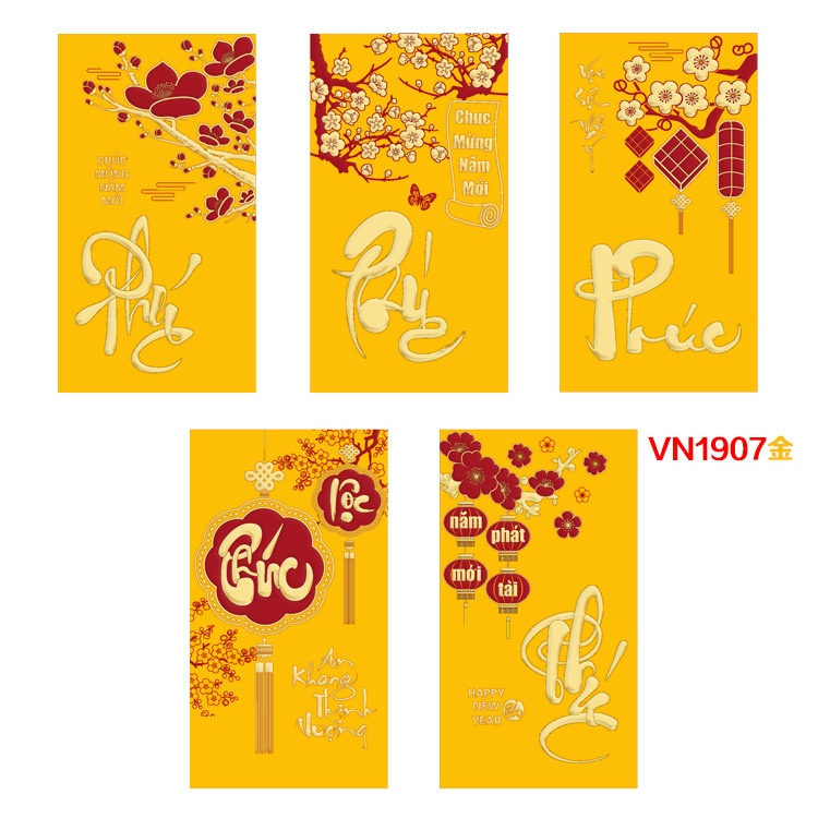 Combo 6 bao lì xì Tết 2023 chất lượng siêu rẻ