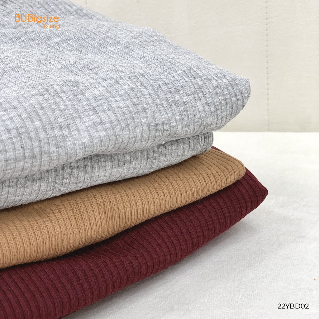 Set thun thể thao áo cổ tròn + Quần short BIGSIZE (55kg đến 95kg) - 22YBD02 - [BU Bigsize Young]