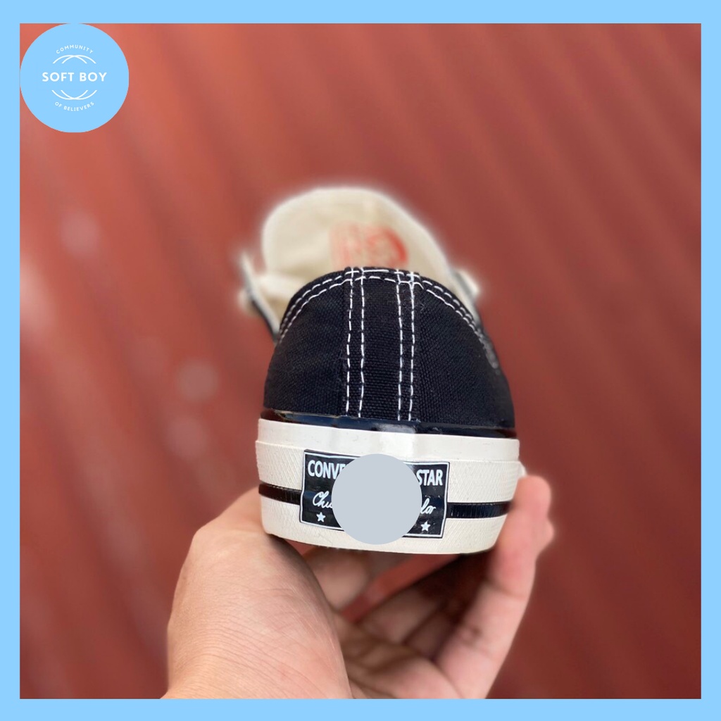 Giày Sneaker converse màu đen cổ thấp- Giày Classic Siêu Hot, Phong cách soft boy-  Full Size - Hàng loại đẹp