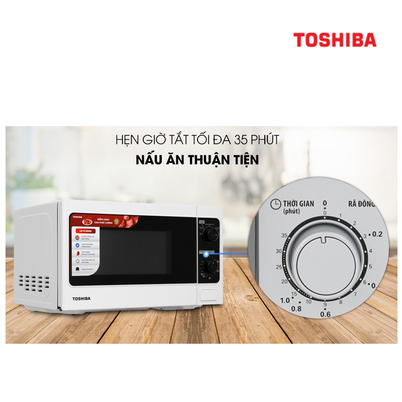 [Mã ELHADEV giảm 4% đơn 300K] Lò vi sóng Toshiba ER-SM20(W1)VN 20 lít - Sản xuất Thái Lan