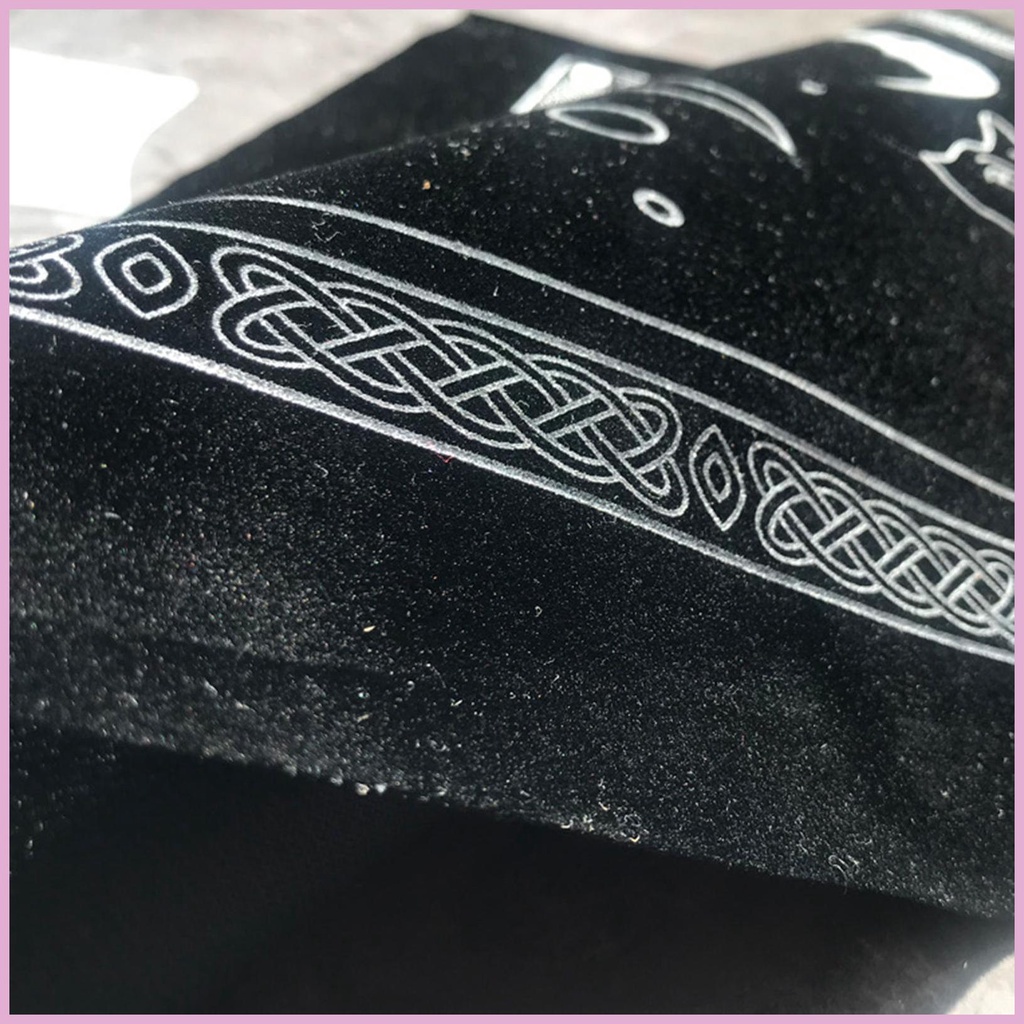 Khăn Trải Bàn Bói Tarot Họa Tiết Mắt Mèo Ai Cập Mặt Trăng Bằng Vải Flannel Trang Trí Tiệc