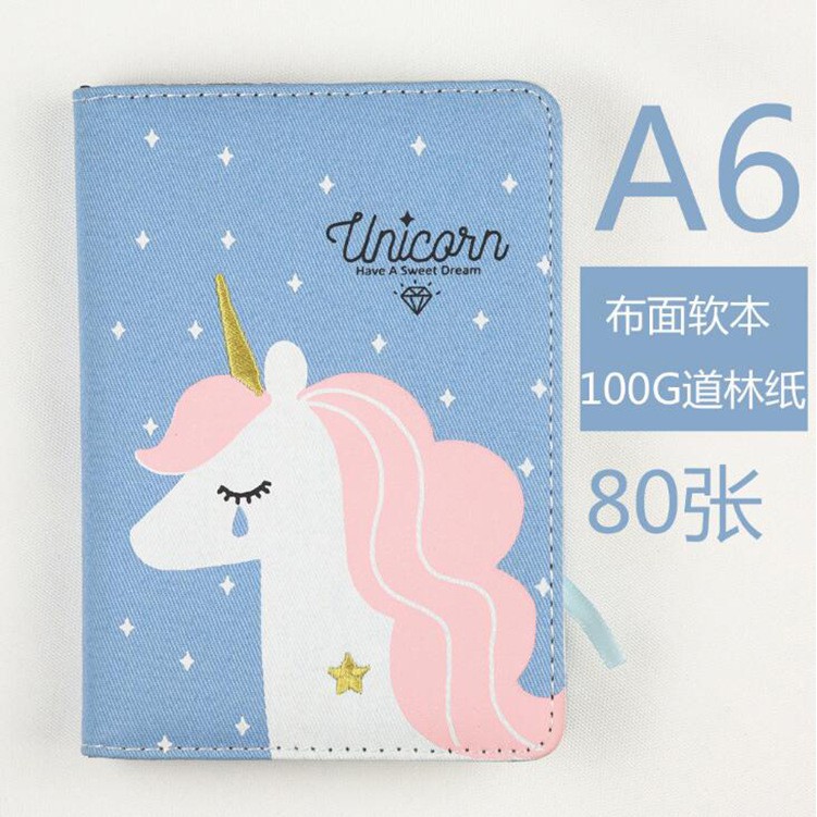 Sổ planner ruột gài CACT bìa thêu UNICORN A6- nhiều mẫu, Kingdecor