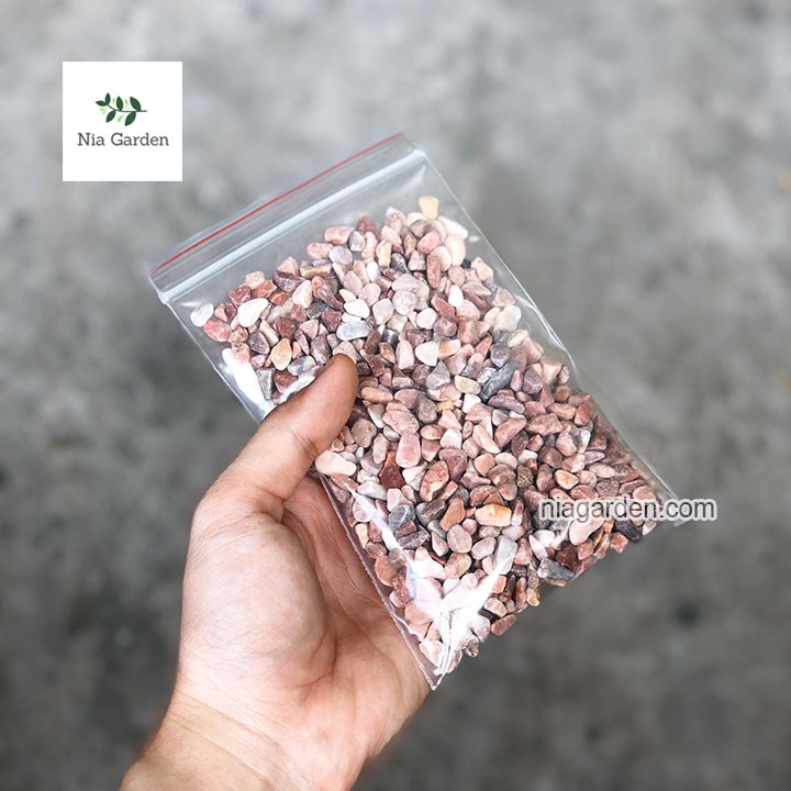 (500gr) Sỏi hồng size 0,6-1cm trang trí chậu cây cảnh, bể cá