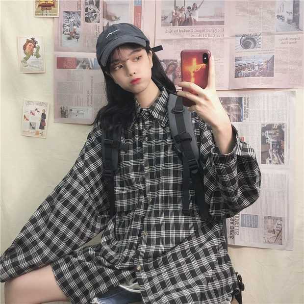 ÁO SƠ MI KẺ CARO ULZZANG / ÁO SƠ MI FORM RỘNG OVERSIZE HOT - (Sp sẵn)