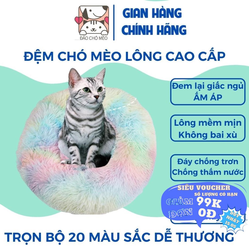 Đệm nằm cho chó mèo ngủ cao cấp loang siêu hot 2021 loại đẹp, ổ đệm cho chó mèo nhiều size lớn thoải mãi - daochomeo