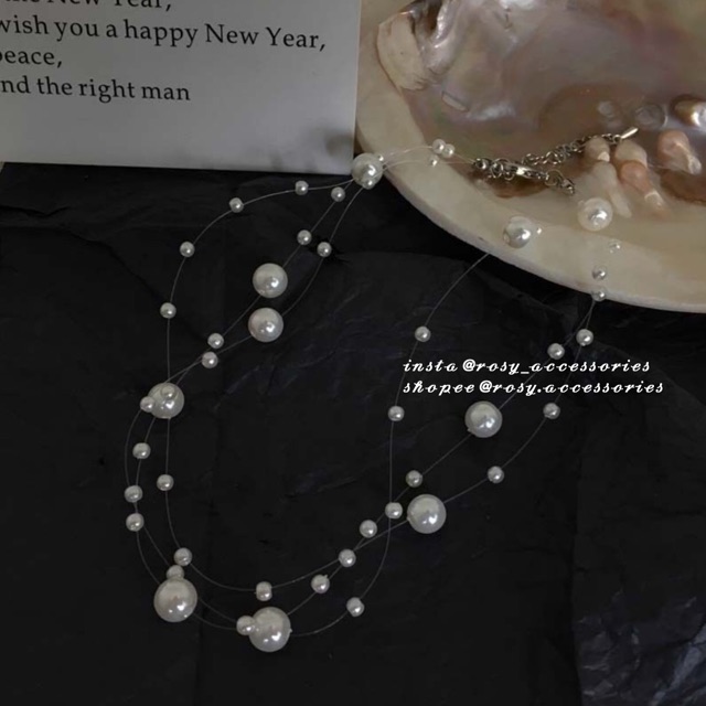 ROSY - DÂY CHUYỀN CHOKER NGỌC TRAI GIẢ BÁNH BÈO