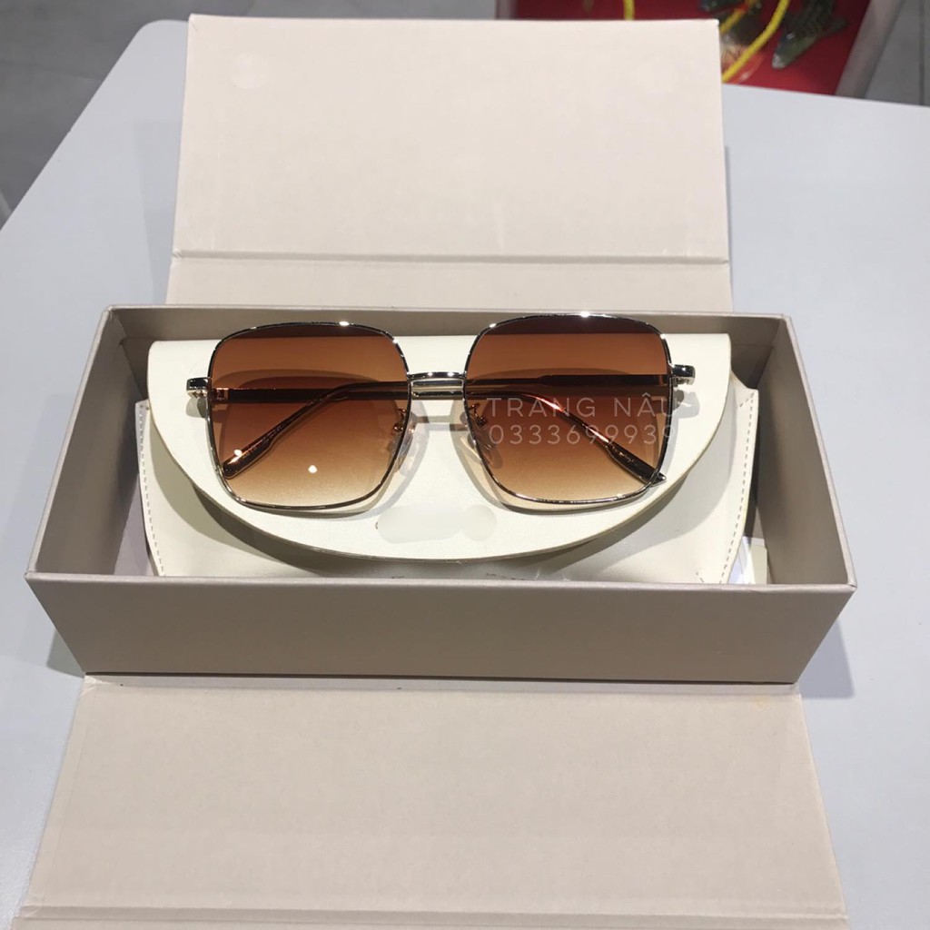 Freeship- Kính mát nam nữ mặt vuông chống tia uv hiệu quả bảo vệ mắt màu nâu tây sang chảnh - VUÔNG NÂU
