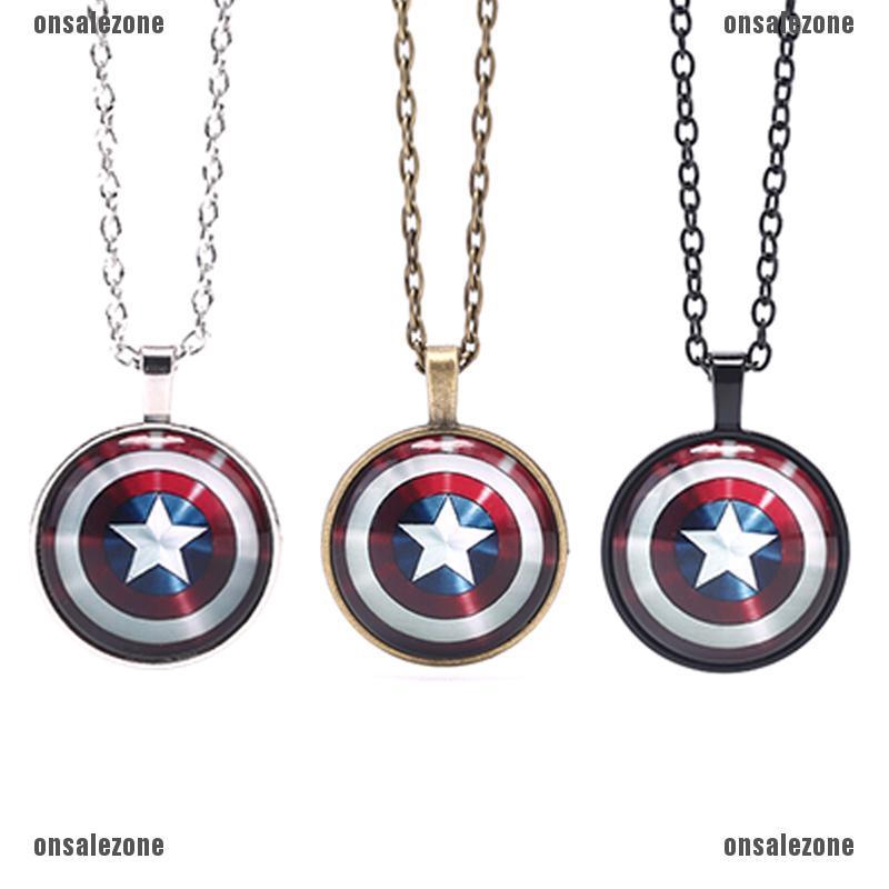 Dây chuyền mặt tròn khắc hình ngôi sao năm cánh Đội trưởng Mỹ thời trang Unisex