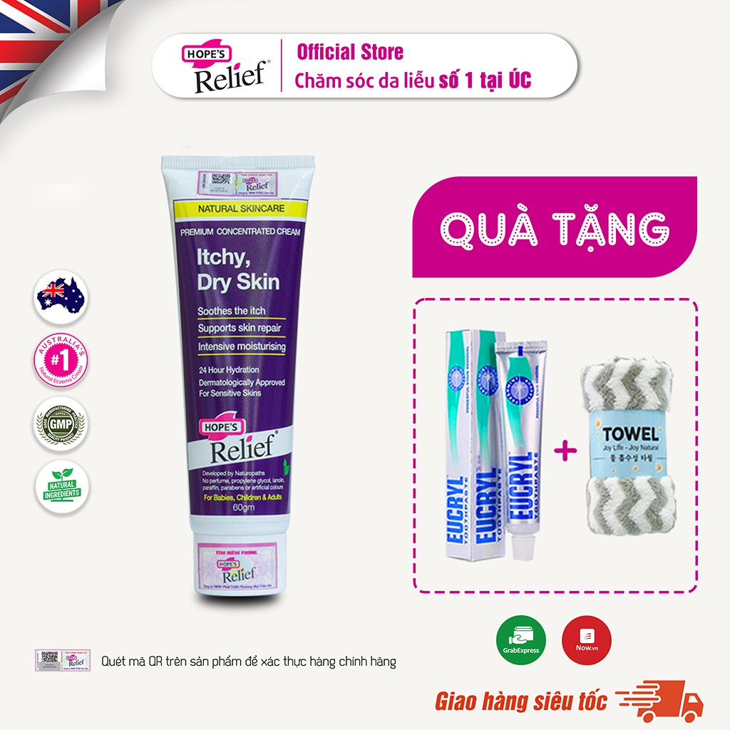 Kem đa năng thảo dược Hope’s Relief hỗ trợ da khô ngứa, eczema, vảy nến (60g)