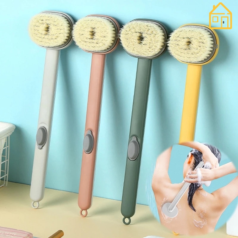 Bàn Chải Chà Lưng / Tắm Dạng Lỏng Tay Cầm Dài Bằng Lông Mềm Có Thể Tháo Rời