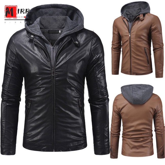 Áo Khoác Da Nam Có Dây Kéo