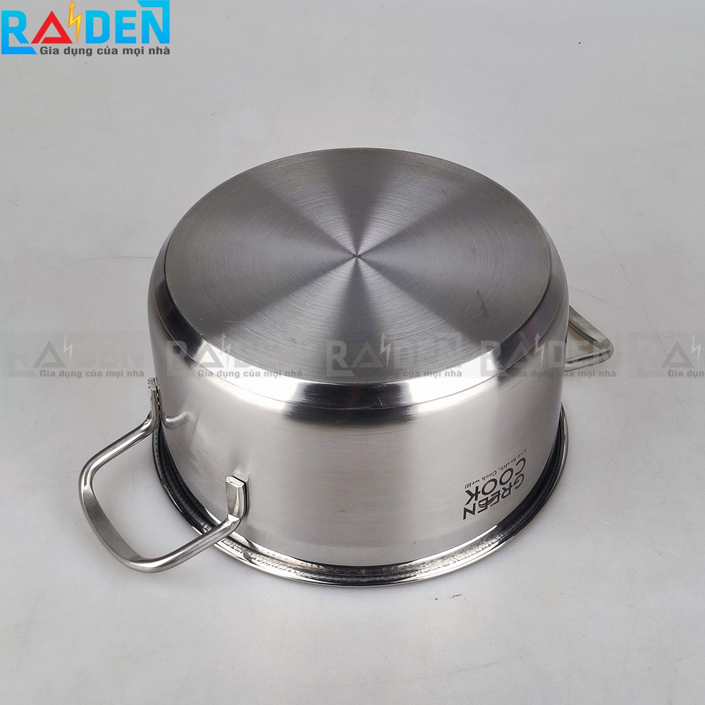 Bộ nồi inox 3 đáy Greencook GCS06-T1 không bị nổi đáy, dùng được trên bếp ga, bếp hồng ngoại, bếp từ