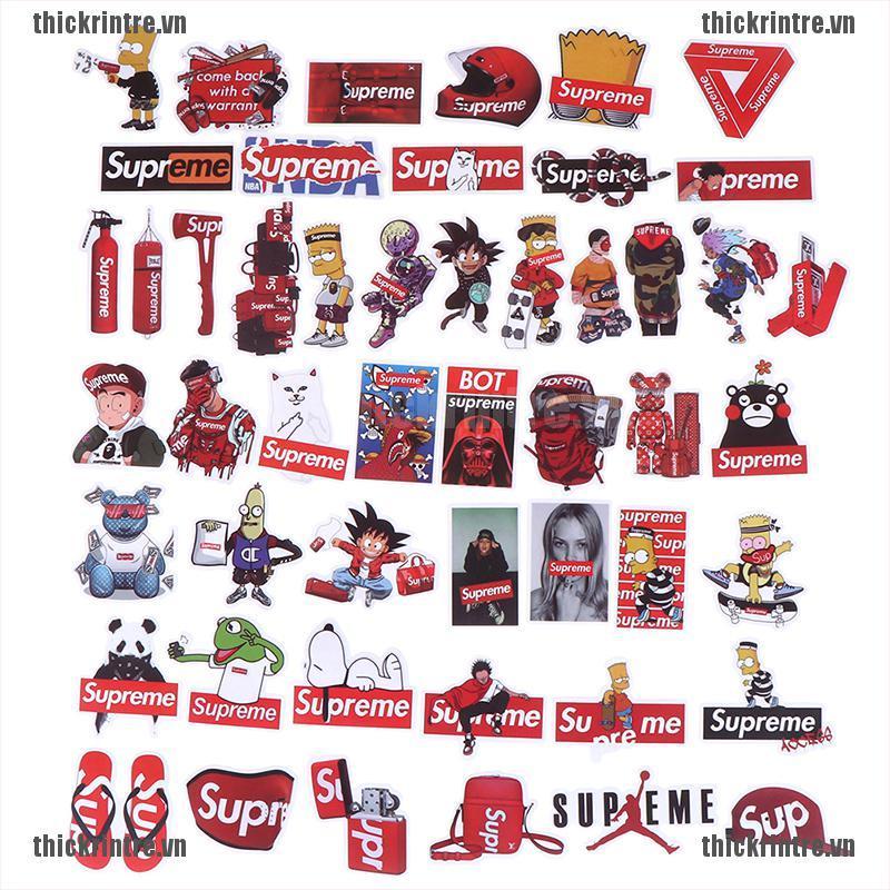 Bộ 50 Miếng Dán Trang Trí Xe Hơi / Ván Trượt / guitar / laptop Họa Tiết graffiti Bằng PVC