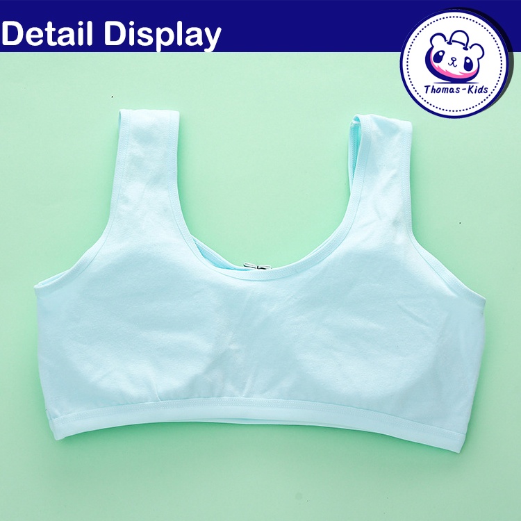 Áo Ngực Cotton Hai Dây Mỏng Thoáng Khí Thời Trang Mùa Hè Cho Bé Gái 8-16 Tuổi