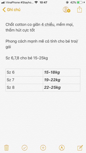 Combo 5 chiếc áo ba lỗ cho bé trai/ gái 15-25kg