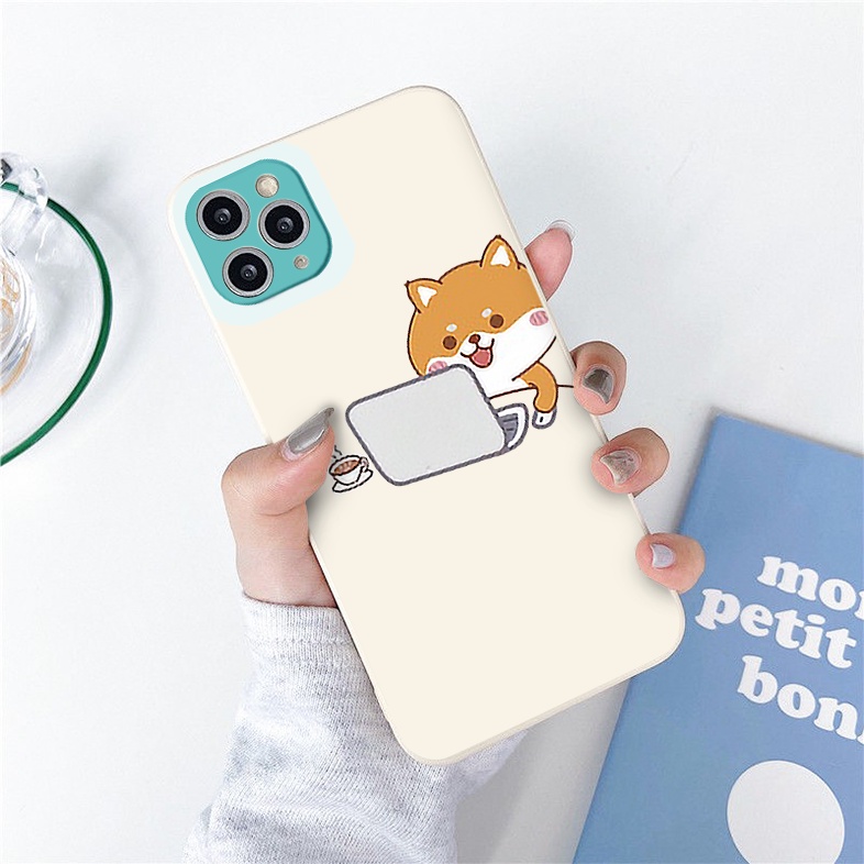 Ốp lưng iphone trong cạnh vuông BVC shiba 6plus/6s/6splus/7/7plus/8/8plus/x/xr/xs/11/12/pro/max/plus/promax