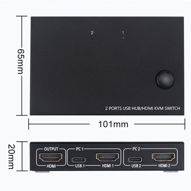 Bộ Chia 2 Cổng Usb Hub Kvm Am-Kvm201C 10gbps Cho Bàn Phím Chuột Máy Tính