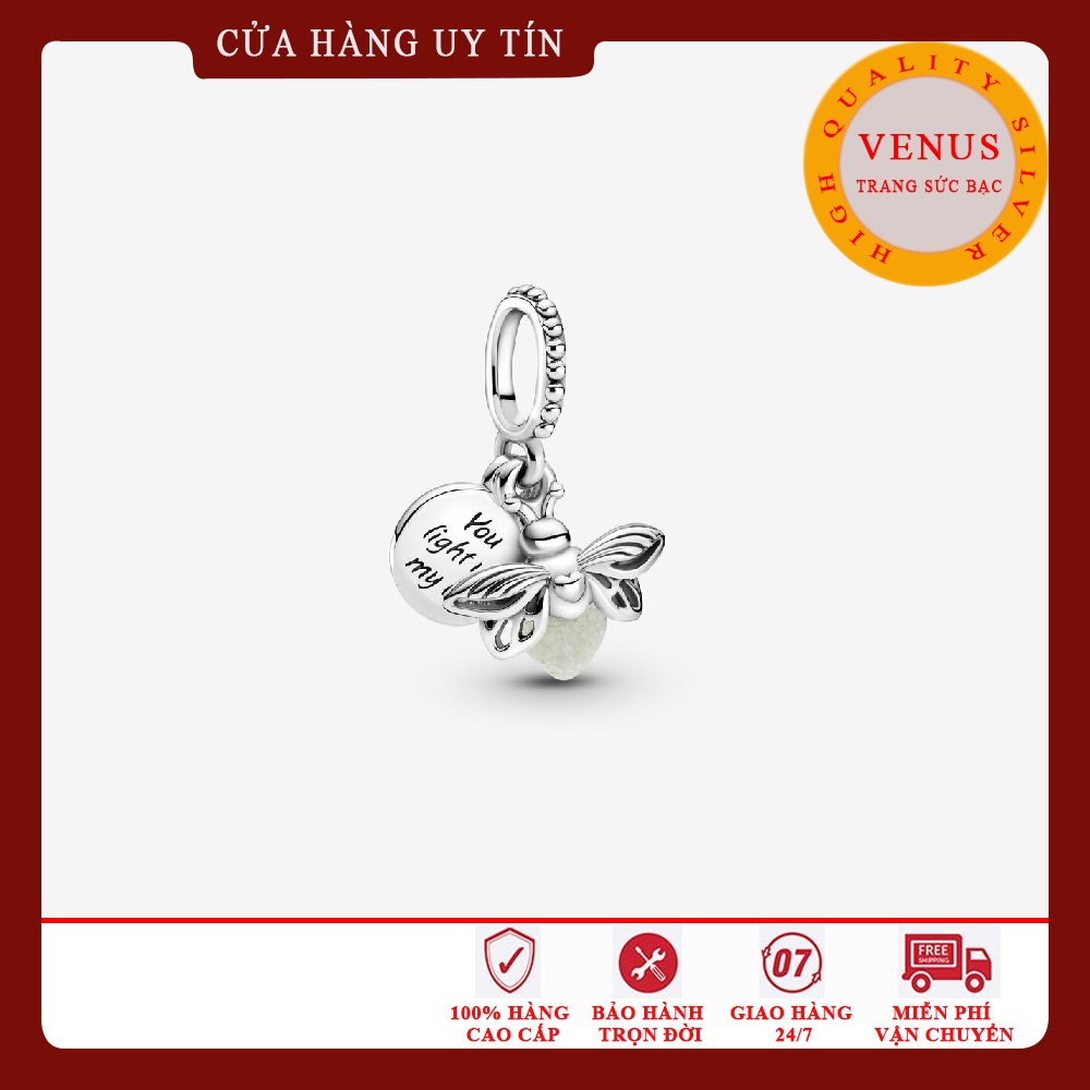 Charm đom đóm phát sáng- Bạc 925 cao cấp- Trang sức bạc Venus