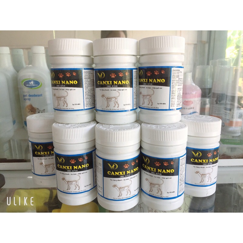 Canxi nano chó mèo phòng bại liệt, tụt canxi, chống hạ bàn, cụp tai (150 viên/lọ)