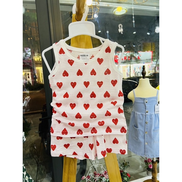 Bộ hè bé trai bé gái sát lách cotton tre dư xịn hàng xuất Hàn hình ngộ nghĩng