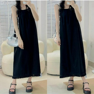 Váy 2 dây tiểu thư dáng suông dài tua rua freesize myra Vay2s3016
