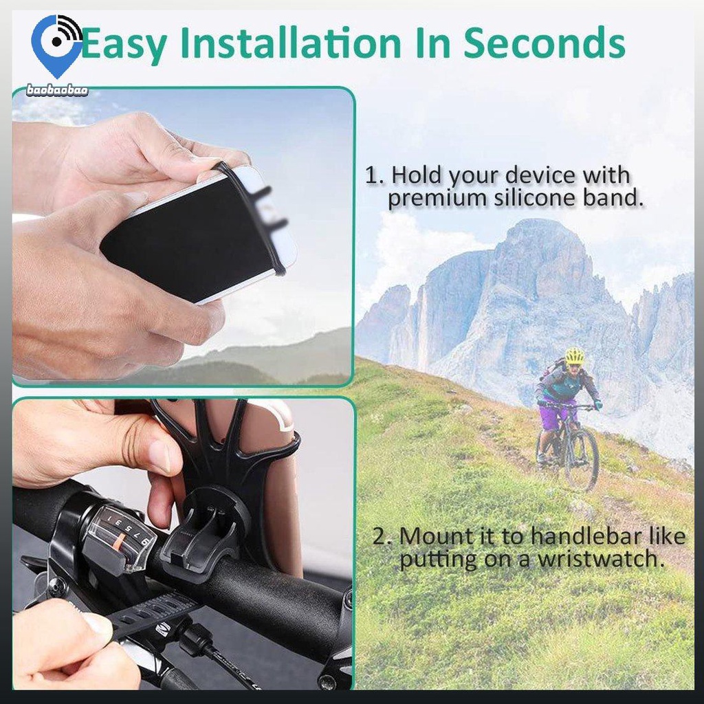 Giá giữ điện thoại gắn ghi đông xe máy xe đạp bằng silicone xoay được tiện lợi dành cho loại 4.0 - 6.0 inch