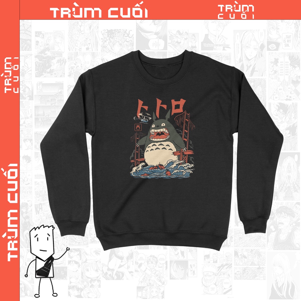 Áo Sweater Kaiju Totoro - Ghibli Unisex Trùm Cuối Anime,  Nỉ Bông 100% 2 màu nam nữ 0040