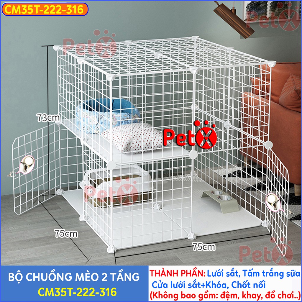 Chuồng mèo 3 tầng, 2 tầng lưới sắt sơn tĩnh điện giá rẻ đẹp lắp ghép đa năng đơn giản có mái nuôi thú cưng, thỏ, bọ ú