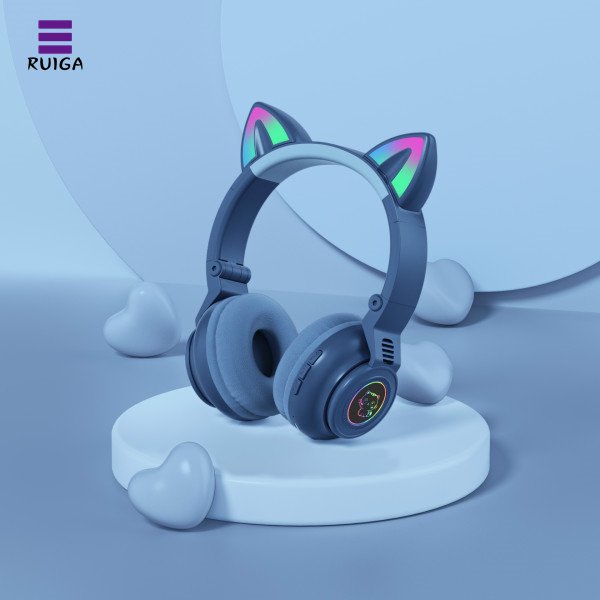 Tai Nghe chụp tai không dây Bluetooth kiểu dáng Mèo Con Kỳ Lân -Hỗ trợ mic và đèn led - STN27