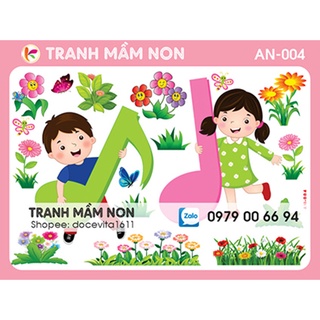 Decal mầm non - góc âm nhạc an-004