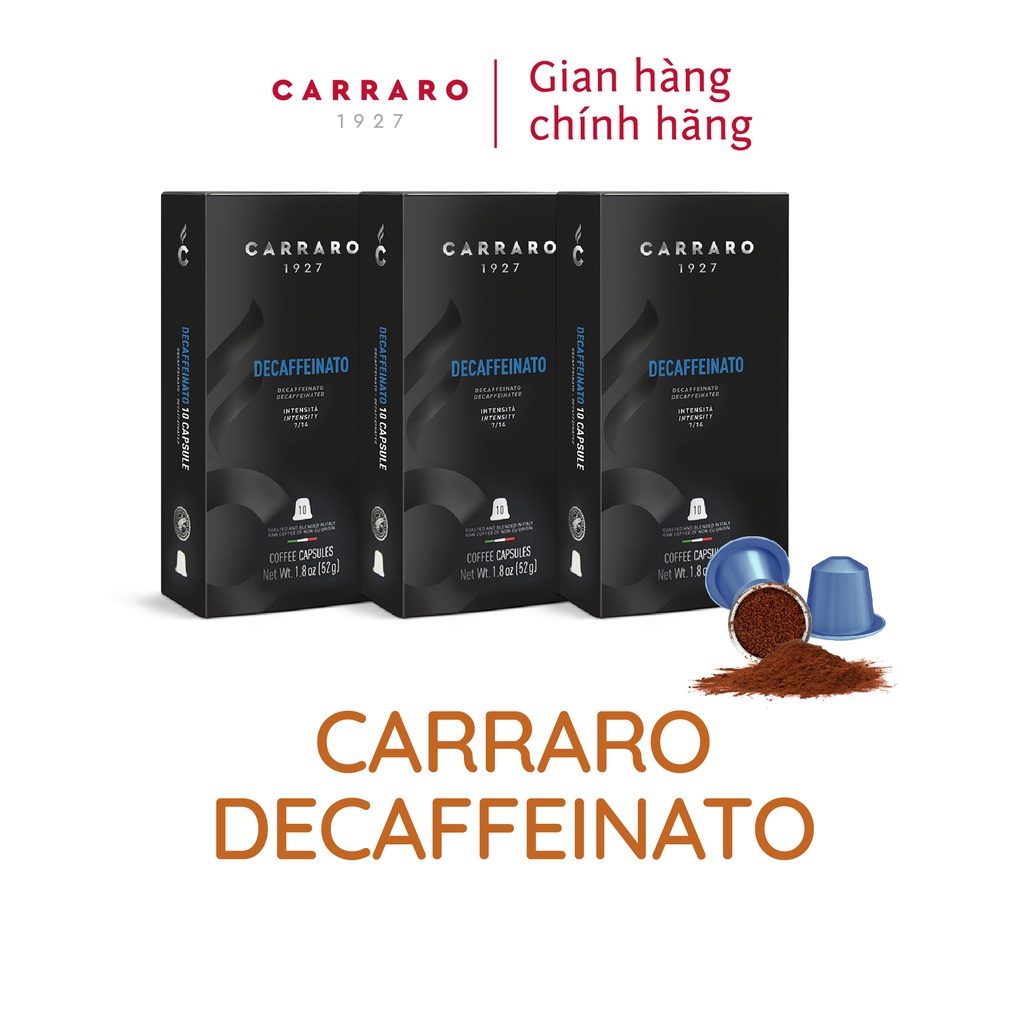 [Mua kèm -49%] Combo 3 Cà phê viên nén Carraro Decaffeinato - Nhập khẩu chính hãng 100% từ thương hiệu Carrano,Ý