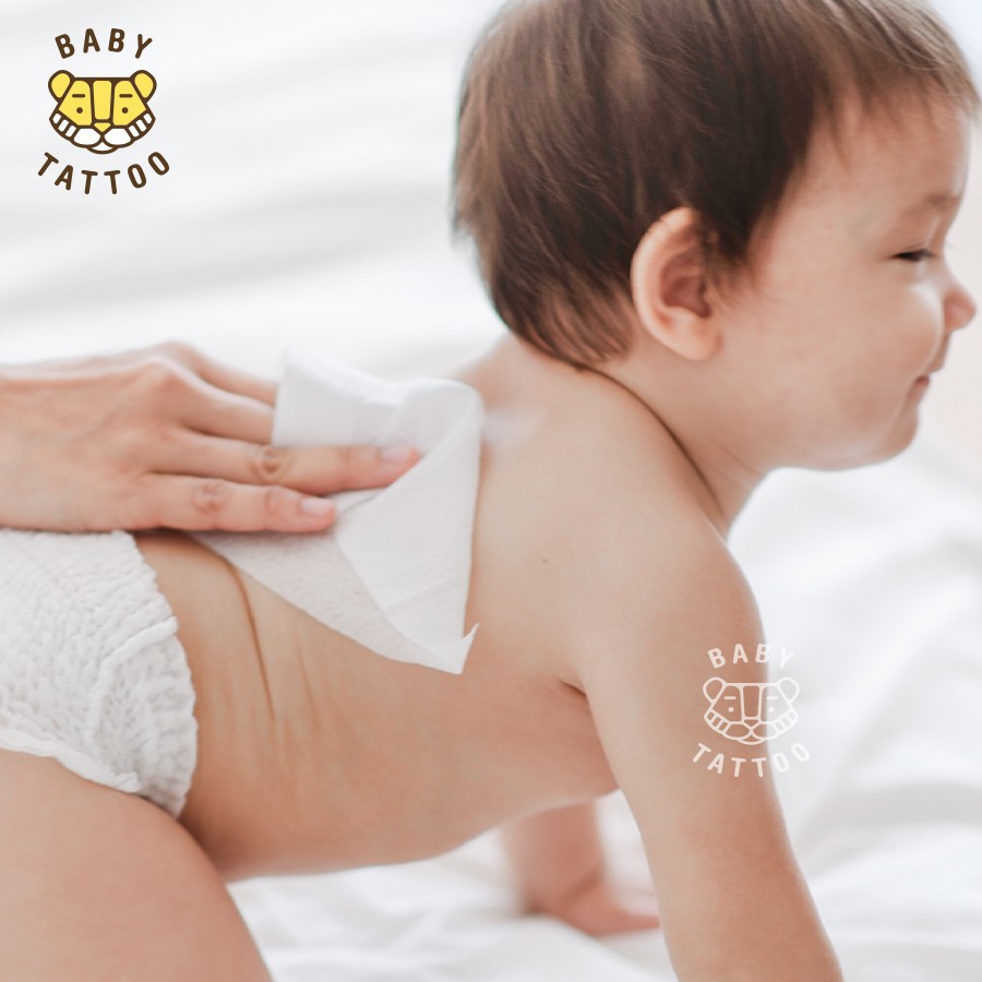 BABY TATTOO Khăn Giấy Ướt Cao Cấp Không Mùi, Gói 20 miếng