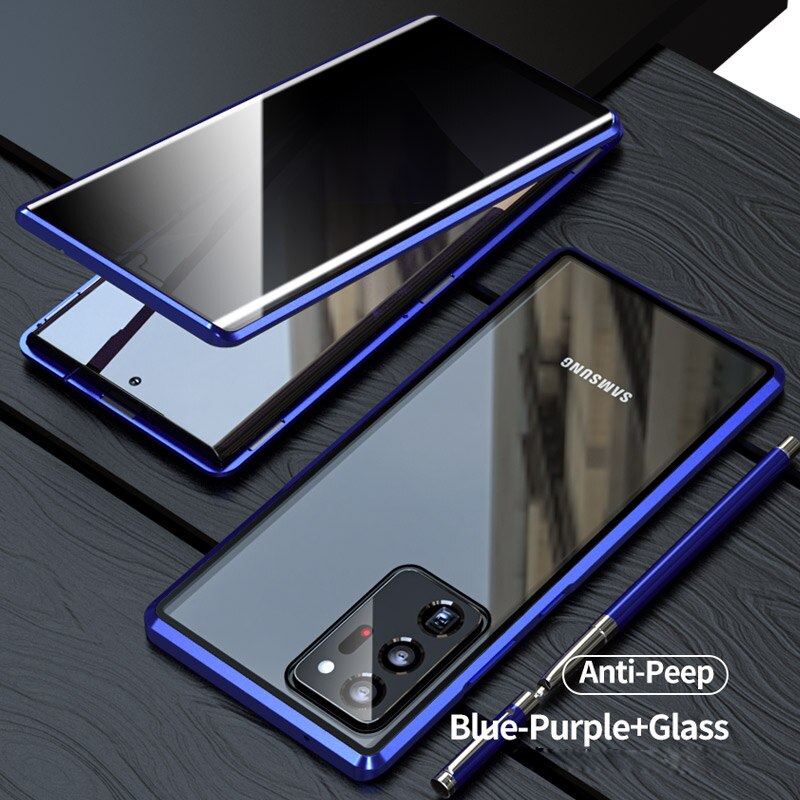 Ốp điện thoại 2 mặt kính hút từ tính chống nhìn trộm 360 độ cho Samsung Galaxy S20 Note 20 Ultra S20 Plus A51 A71