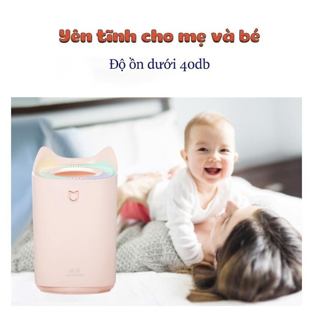 (Tặng tinh dầu) Máy phun sương khuếch tán tính dầu cỡ lớn KR 248- Phun 3 chế độ, 3 Lít, Sạc USB, Đèn ngủ LED - KARA 248