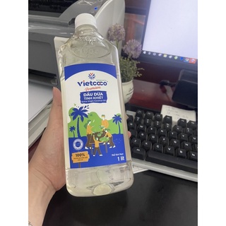 Dầu dừa ép lạnh Vietcoco nguyên chất Organic 1 lít hàng công ty chính hãng