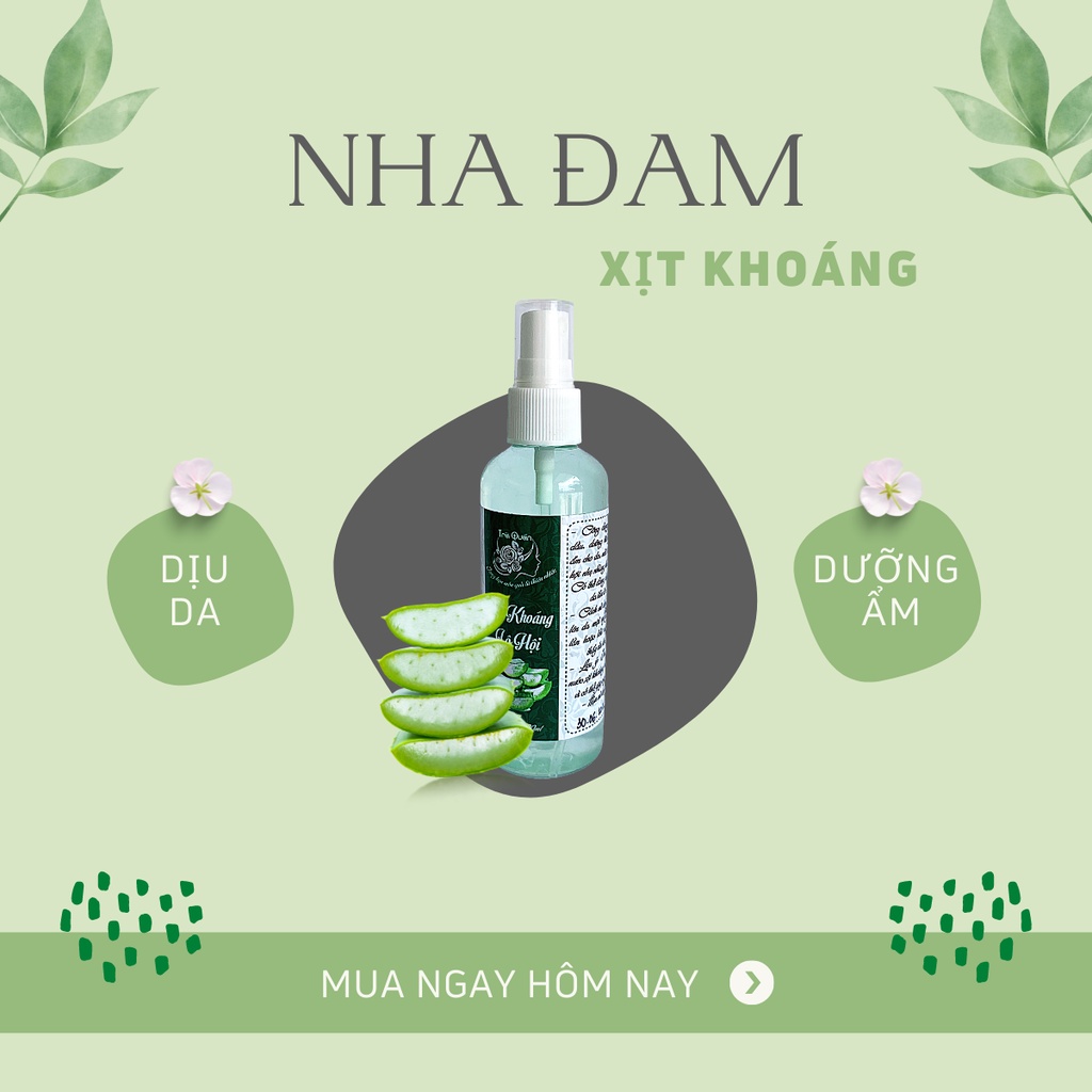 Xịt Khoáng Lô Hội (Nha Đam) Dưỡng Da Cấp Ẩm Mịn Màng Làm Dịu Da Dưỡng Trắng Nhẹ Nhàng An Toàn Trà Quán 100ml