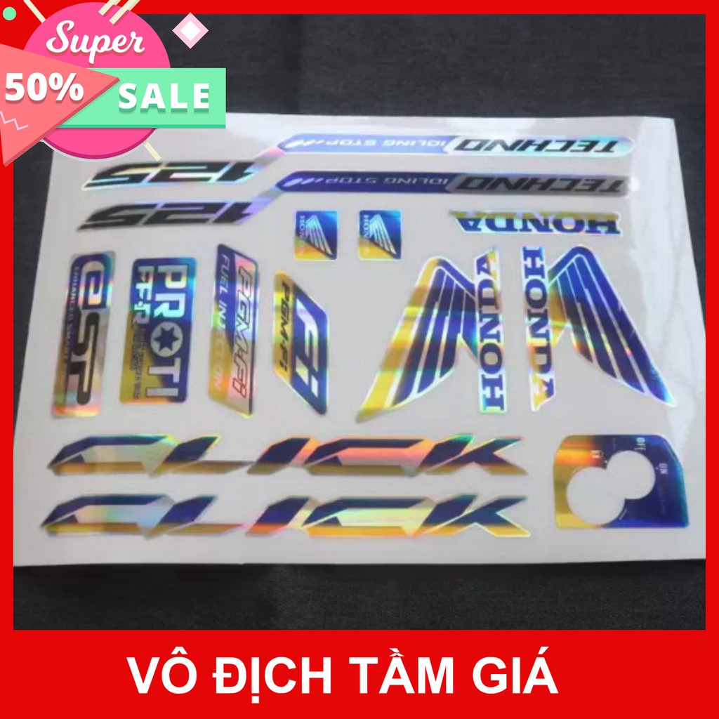 [GIÁ GỐC] 1 BỘ TEM XE CLICK CROM TITAN