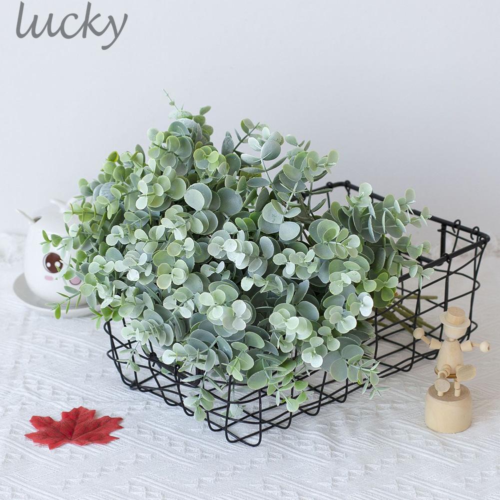 LUCKY~Artificial Eucalyptus Leaves Branches Stems Faux Greenery Plant for Bouquet Vase#Ready Stock