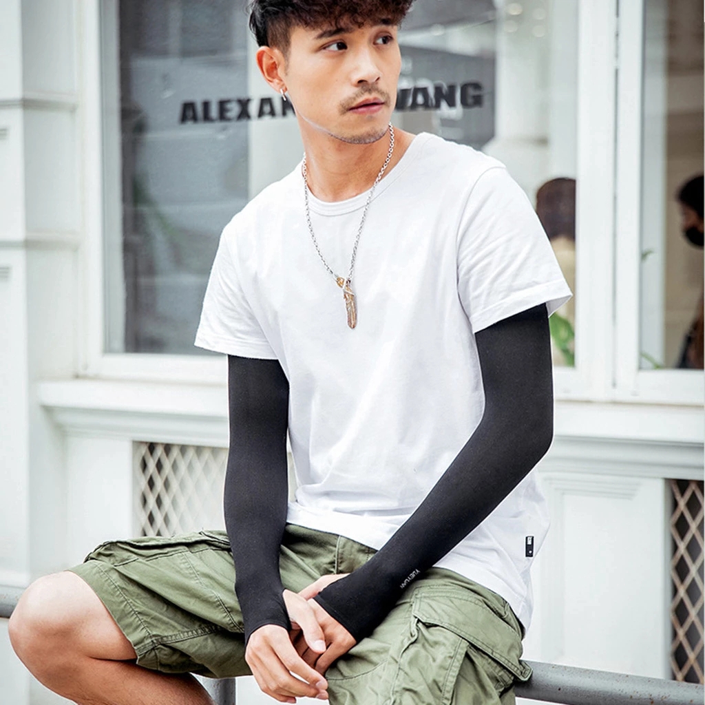 1 Pair Outdoor Cooling Arm Sleeves Sun protection cuff Arm Warmers for Cycling Basketball Football Running Sports