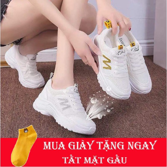 Giày thể thao nữ độn đế chữ M