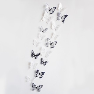Set 18 sticker dán tường hình bươm bướm 3D dùng trang trí nhà cửa
