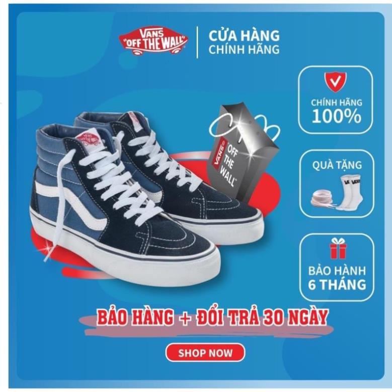 Vans cao cổ Sk8 xanh navy, giày vans old skool classic nam nữ CHÍNH HÃNG cao cấp Full box 🖕 🛎