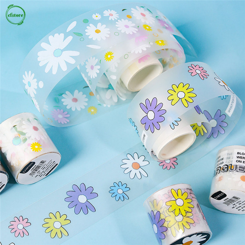Cuộn Băng Dính Trong Suốt Chống Nước Hình Hoa Cúc